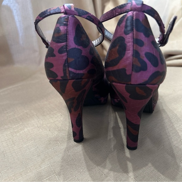 Purple Animal Print Platform Heels sz 7.5 - Picture 4 of 7
